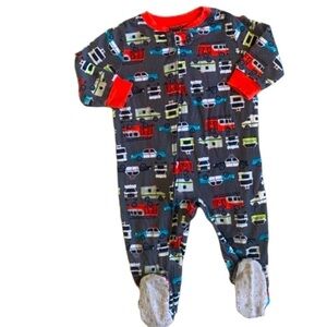 Carters Car Vehicles Long Sleeve Footed Onesie